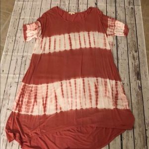 Easel Orange Tie-Dye Dress